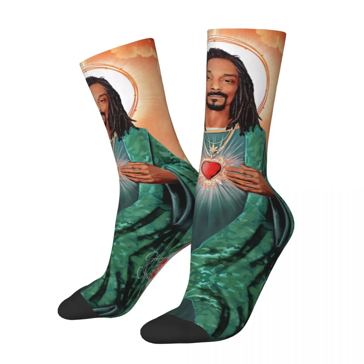 Saint Jesus Snoop Dogg Unisex Socks Running 3D Print Happy Socks Street Style Crazy Sock