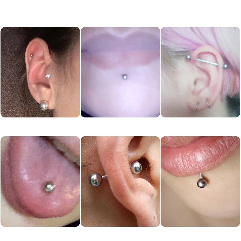 1PC Titanium Tongue Piercings Internally Threaded Industrial Barbell Tongue Ring Bar Ear Tragus Helix Piercing Body Jewelry piercing jewelry body piercing jewelry body jewelry