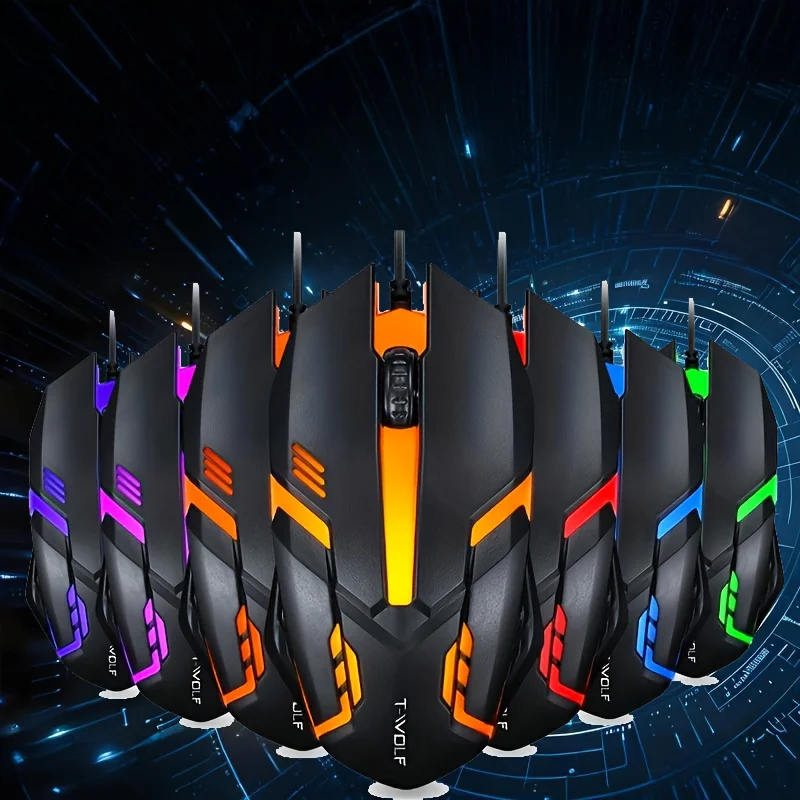 1pc mechanical feel gaming mouse, LED light, wired notebook mouse for laptops and desktopsTask Automation Tool.