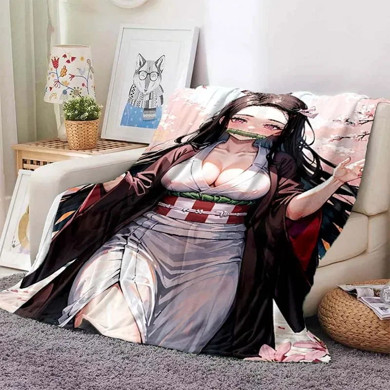 

3D cartoon D-Demon Slayer anime plush blanket sofa bed decoration blanket adult and children portable picnic blanket gift