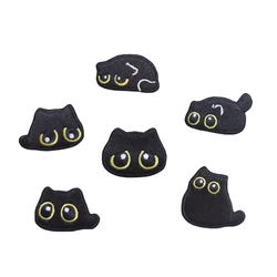 Charming Black Cat Embroidered Patch for Down Jackets and Accessories (Style7 6PCS)