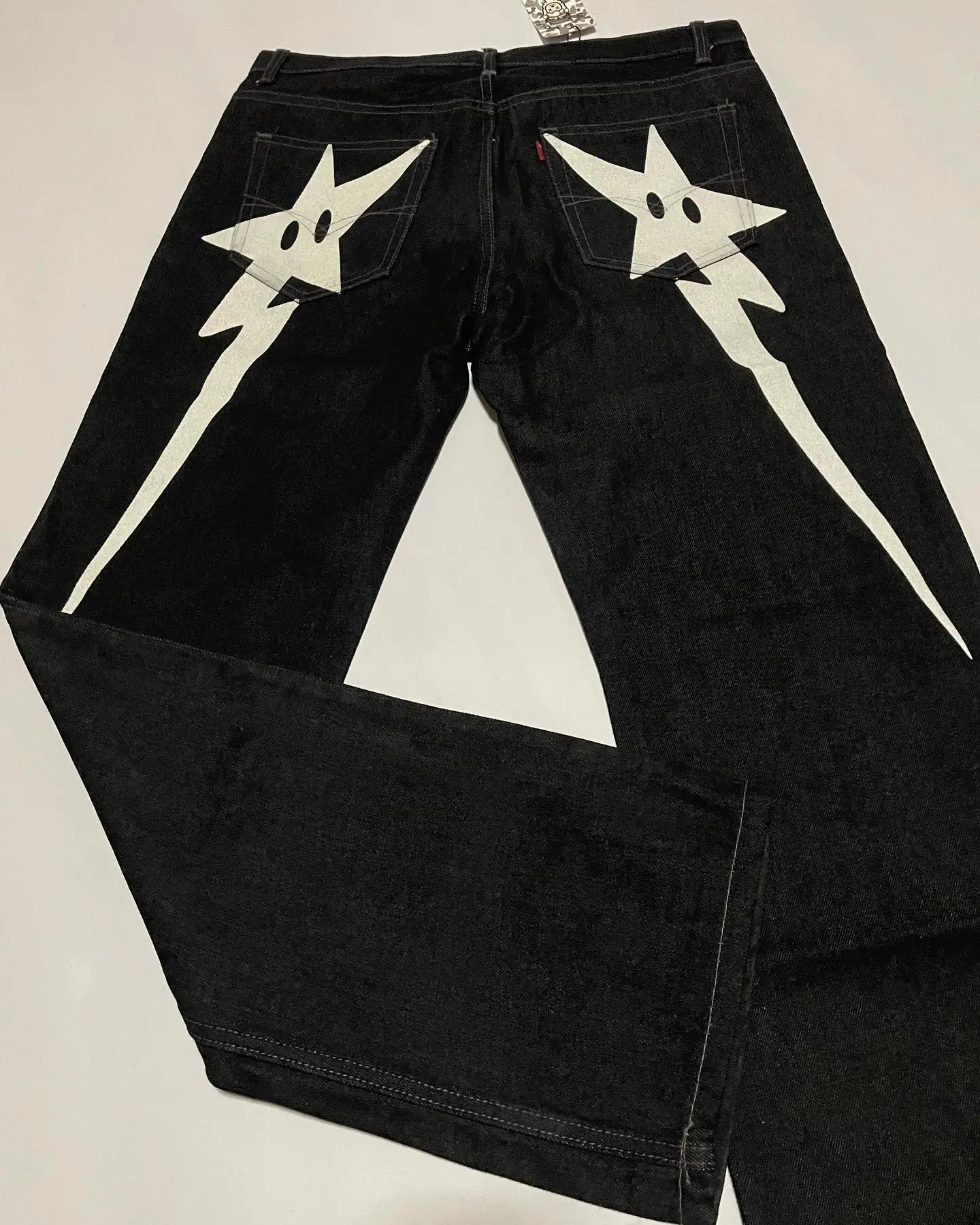 

Women Men New Harajuku Casual Hip Hop Gothic Wide Leg Trousers Streetwear Y2k Jeans Hip Hop Star Print Baggy Jeans Black Pants