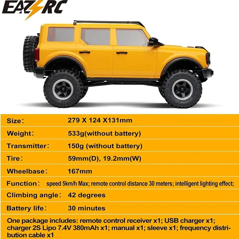 FMS RC Car 1:18 Bronx 4WD 2.4GHz Electric Remote Control Off-Road Model Vehicle RTR Kids Adult Toys Gift 1/18 2