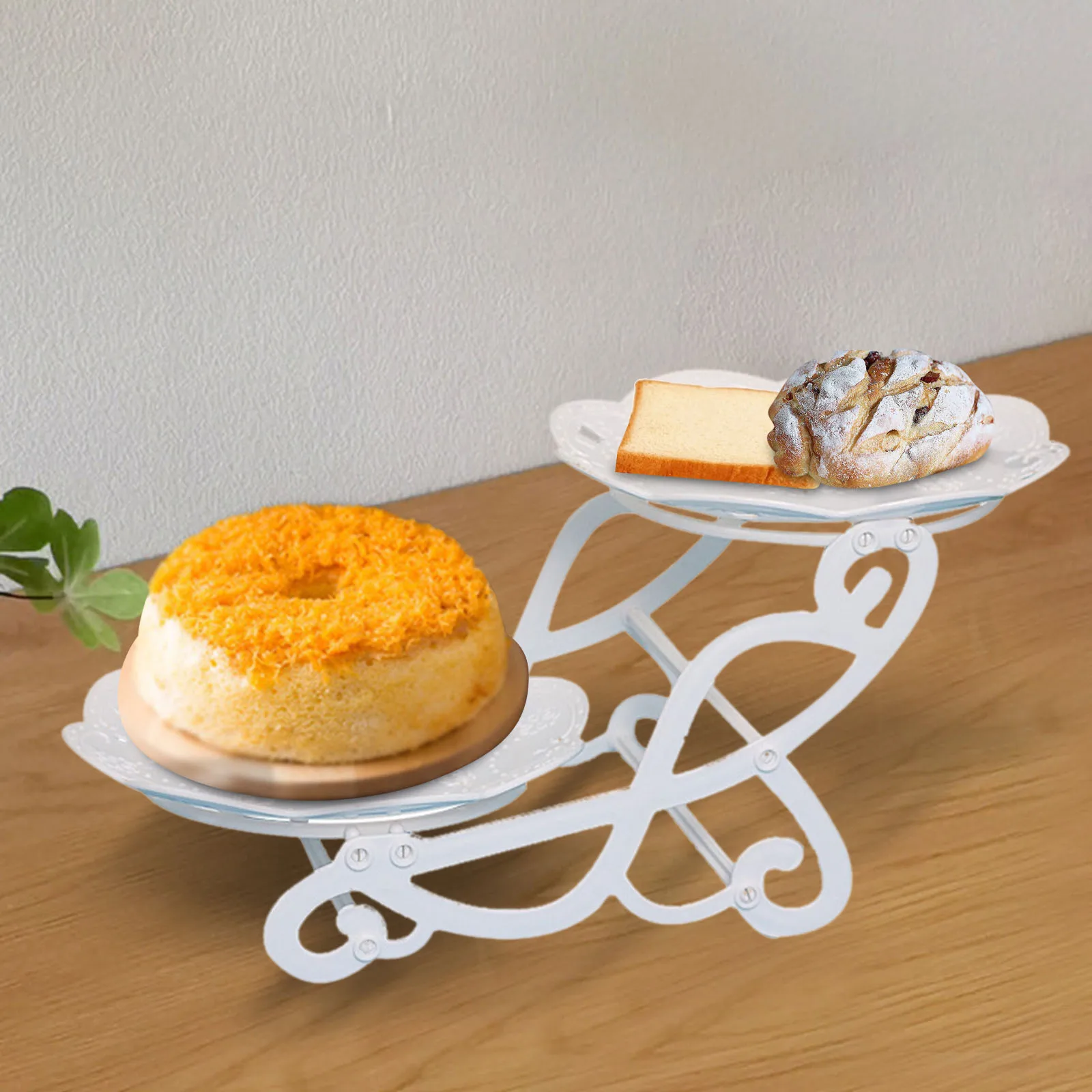 Cake Stand White Dessert Tray Snack Display Tray Bakeware Tabletop Display Stand For Candy Anniversary Banquet Tea Party
