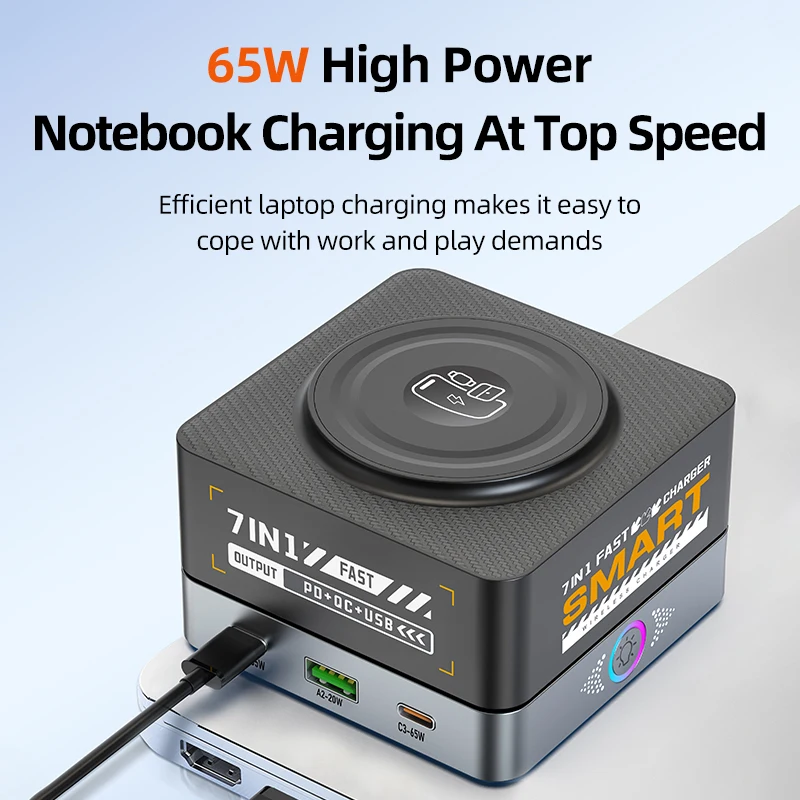7in1 Desktop Multi-Port Charger 15W Wireless