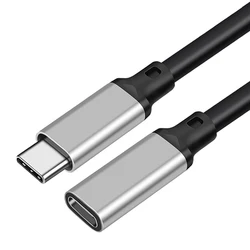 High-Speed USB C Extension Cable - Male to Female, USB3.2 Gen2 10Gbps, 100W Fast Charging Cord - 0.5m (TPE Gray)