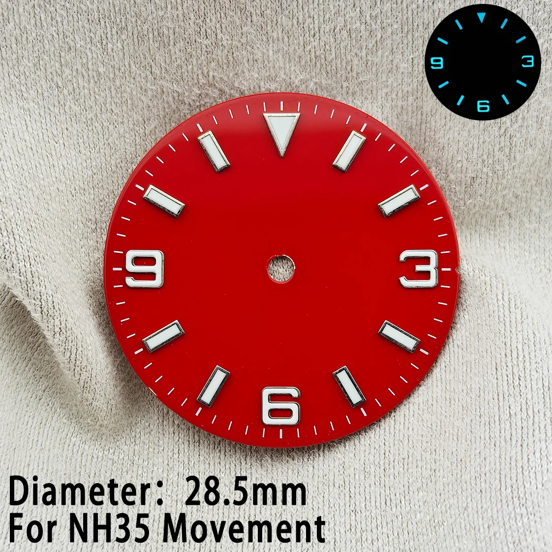 Smooth Green Luminous Watch Dial – 28.5mm Replacement Accessory