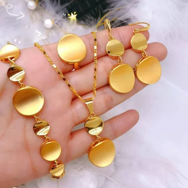 Gioielli Orecchini Anelle Oro Set Di Gioielli Da Donna Collana