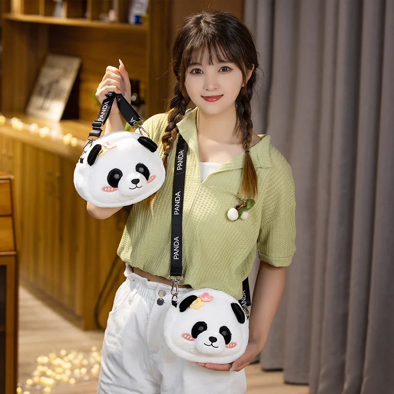 Kawaii Panda Shoulder Bag Plush Animal Doll Casual Women Messenger Plush Crossbody Bags Cute Soft Kids Toys for Girlfriend Gifts