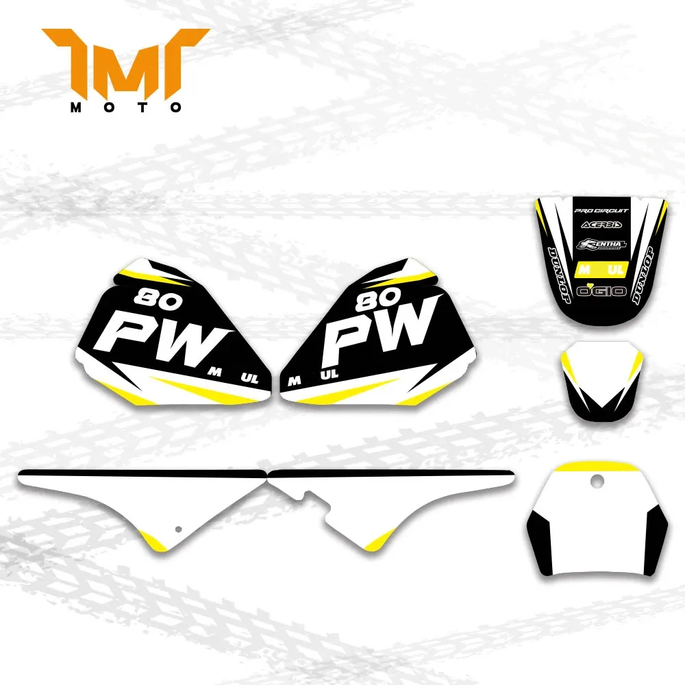 TMT New Styles Cutomized Team Graphics Background Decal Stickers For Yamaha PW80 PW 80 All Years PIT Bike Motorbike Decoration