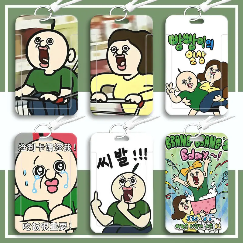 

Kawaii Anime Bangbang and Yuzhi Student Slide Cover Card Sets Cute Cartoon Meal Card Bus Card Id Protection Cover Toys for Kids