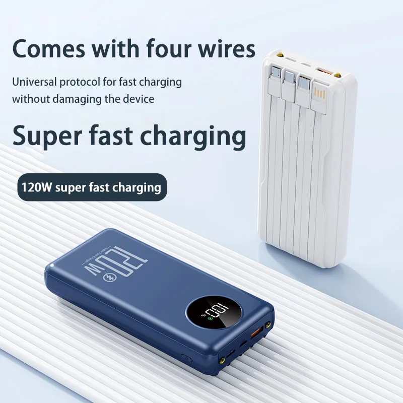 Power Bank 50000mAh Super Fast Charge 4-in-1 Portable Fast Charger for iPhone Samsung External Replacement Battery