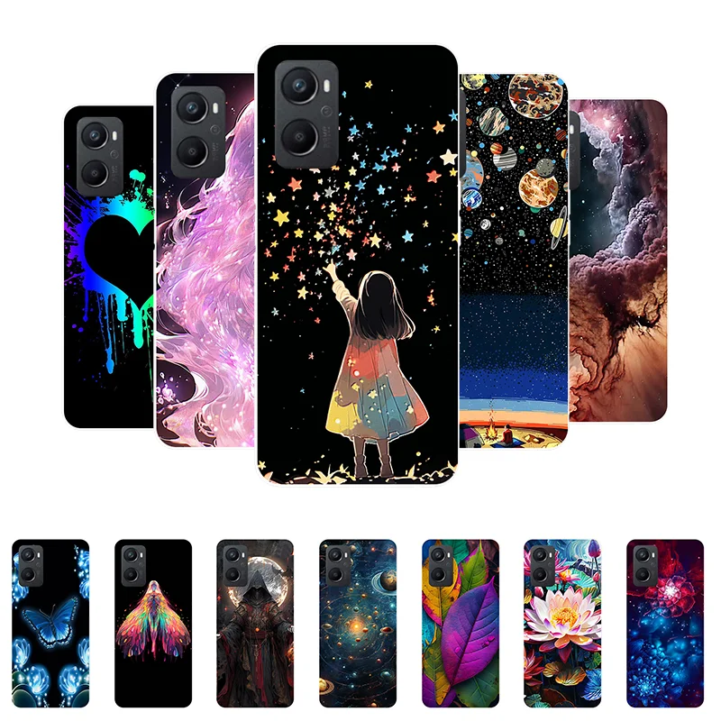 

Case For OPPO A96 Cover OPPO A96 4G Case Silicone Soft Fashion Girl Flower Back Cover for OPPOA96 CPH2333 A 96 Phone Case
