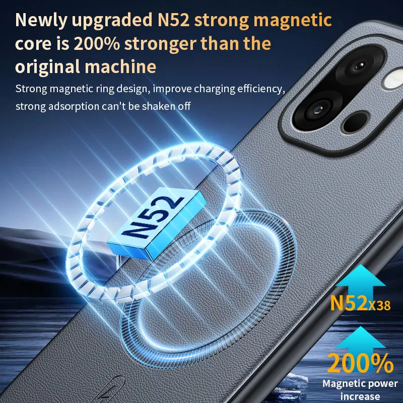 Magnetic Luxury Leather Skin Feel Shockproof Case - Anti-Fall & Durable Design
