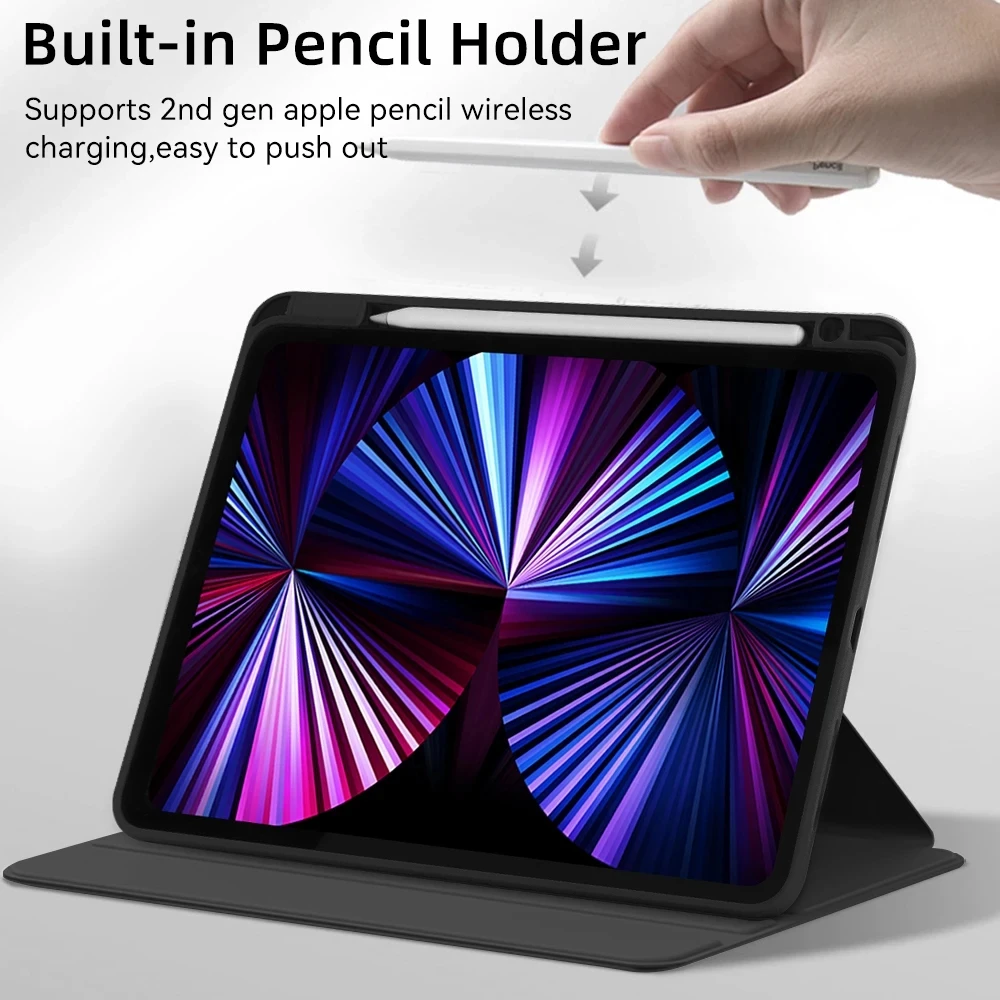 Acrylic 360° Rotating Tablet Case with Pencil Holder
