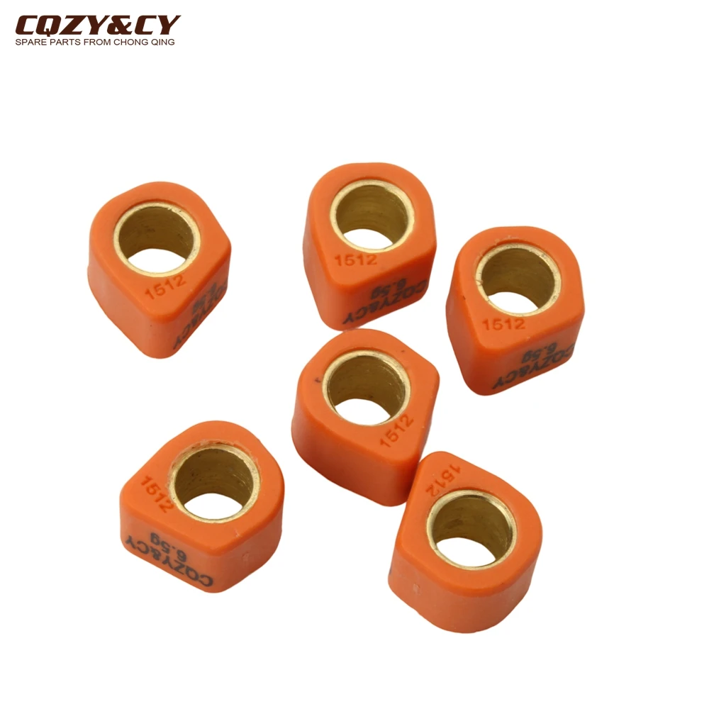 Variator Roller 6pc Racing Variator Weight Set 15x12mm 6g 7g 8g for Yamaha 50 3KJ Aerox Breeze Bws Jog R Neo'S Slider Why Zuma 50cc 2T 1E40QMB