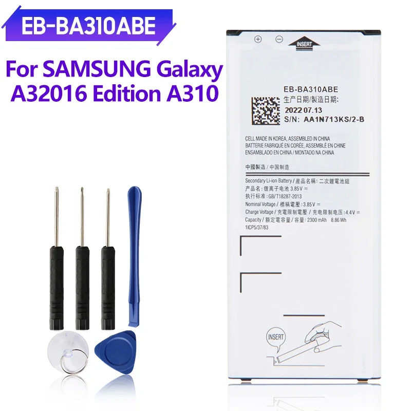 

Phone Battery EB-BA310ABA EB-BA310ABE For Samsung GALAXY A3 2016 Edition A310 A5310A Replacement Battery 2300mAh