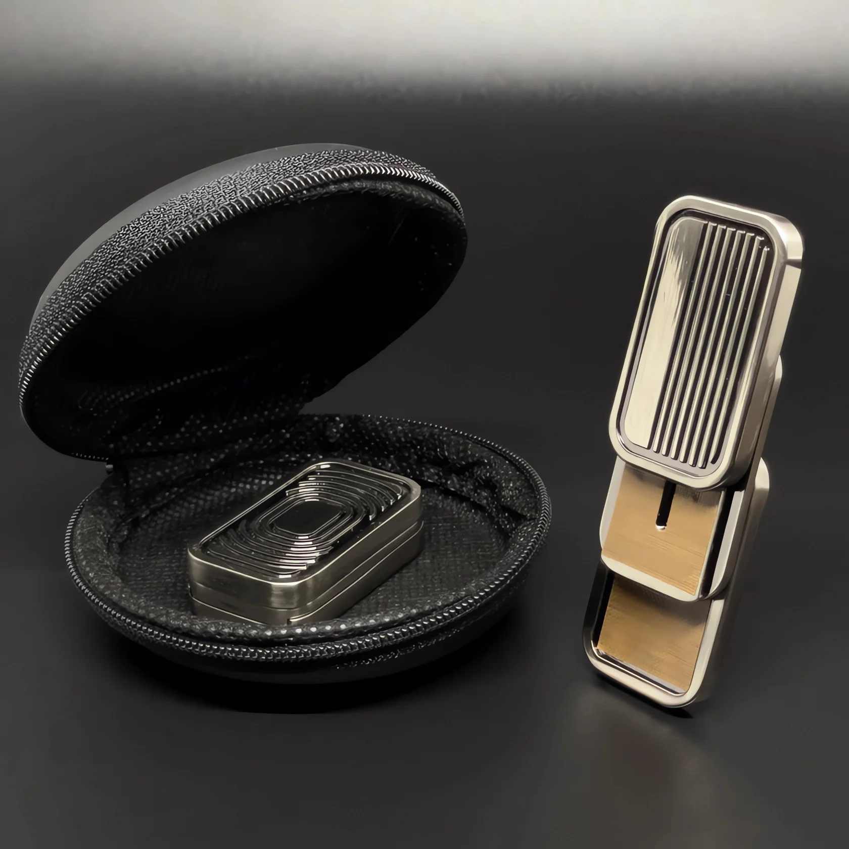Triple Push Slider Magnetic Fidget Slider,Camera Shaped ADHD Push Slider Toy Metal Press Click Anxiety Stress Relief Fidget Toys 3