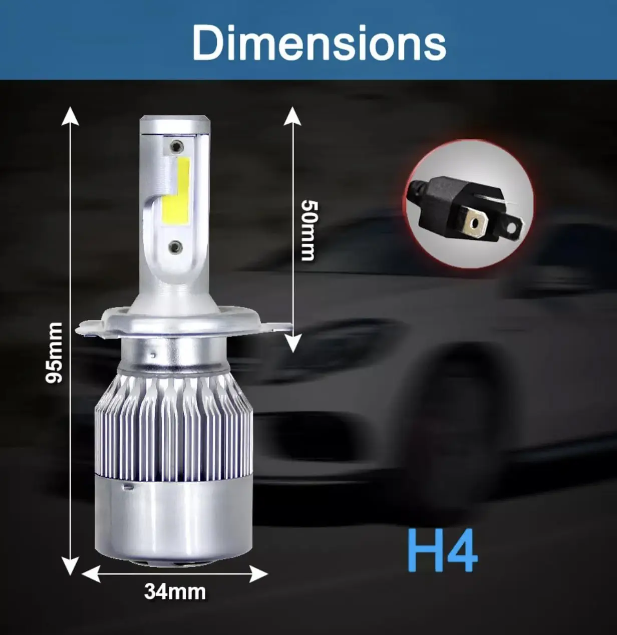 2PCS H1/H7/H4/H8/H9/H11 자동차 LED 조명, 6000K 3800LM 슈퍼 브라이트 하이 및 로우 빔 전구 C6 LED 라이트 헤드라이트 전구, 자동차/트럭