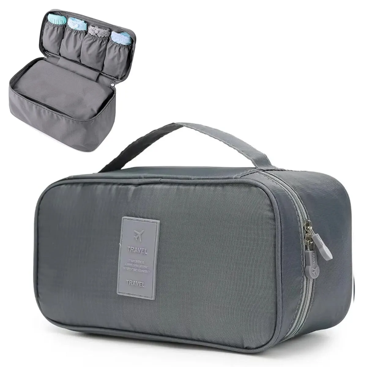 Compact Multi-Function Travel Organizer Bag for Underwear and Toiletries