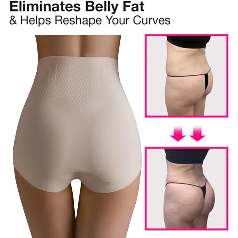 Ice Silk Ion Fiber Repair Shaping Women Tummy Control Sculpt Underwear  Short High Waisted Body Shaper Briefs Firm Pant Shapewear - AliExpress