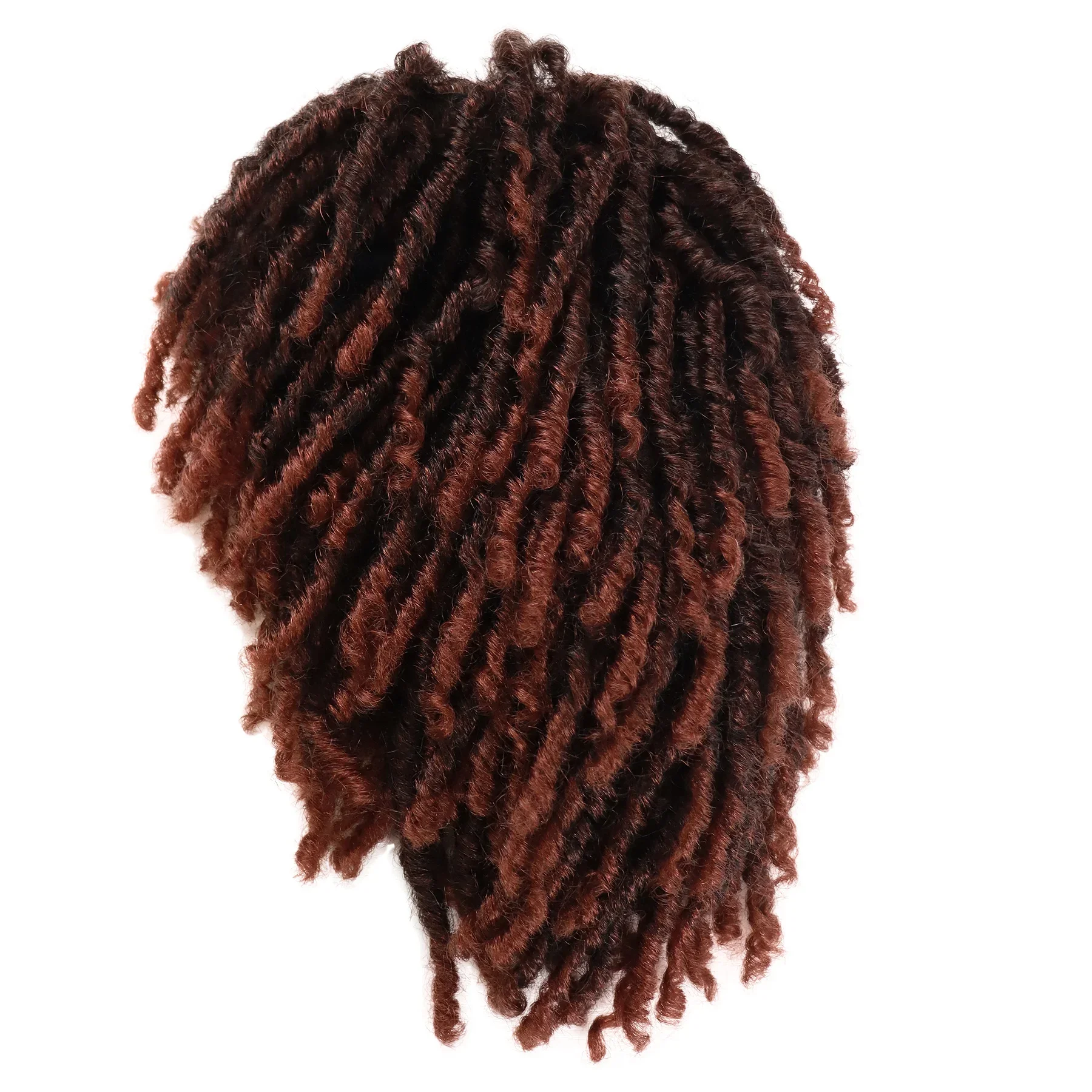 GNIMEGIL Synthetic Curly Braided Wigs for Women Locs Crochet Twist Hair Short Afro Wig Ladies Dreadlock Wig Ombre Auburn Daily