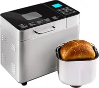 EBM8224MM Programmable 2 Lb. Bread Maker, PFAS free Ceramic Pan, Touch Screen Control Panel, 19-Functions, Gluten Free, White, W 1
