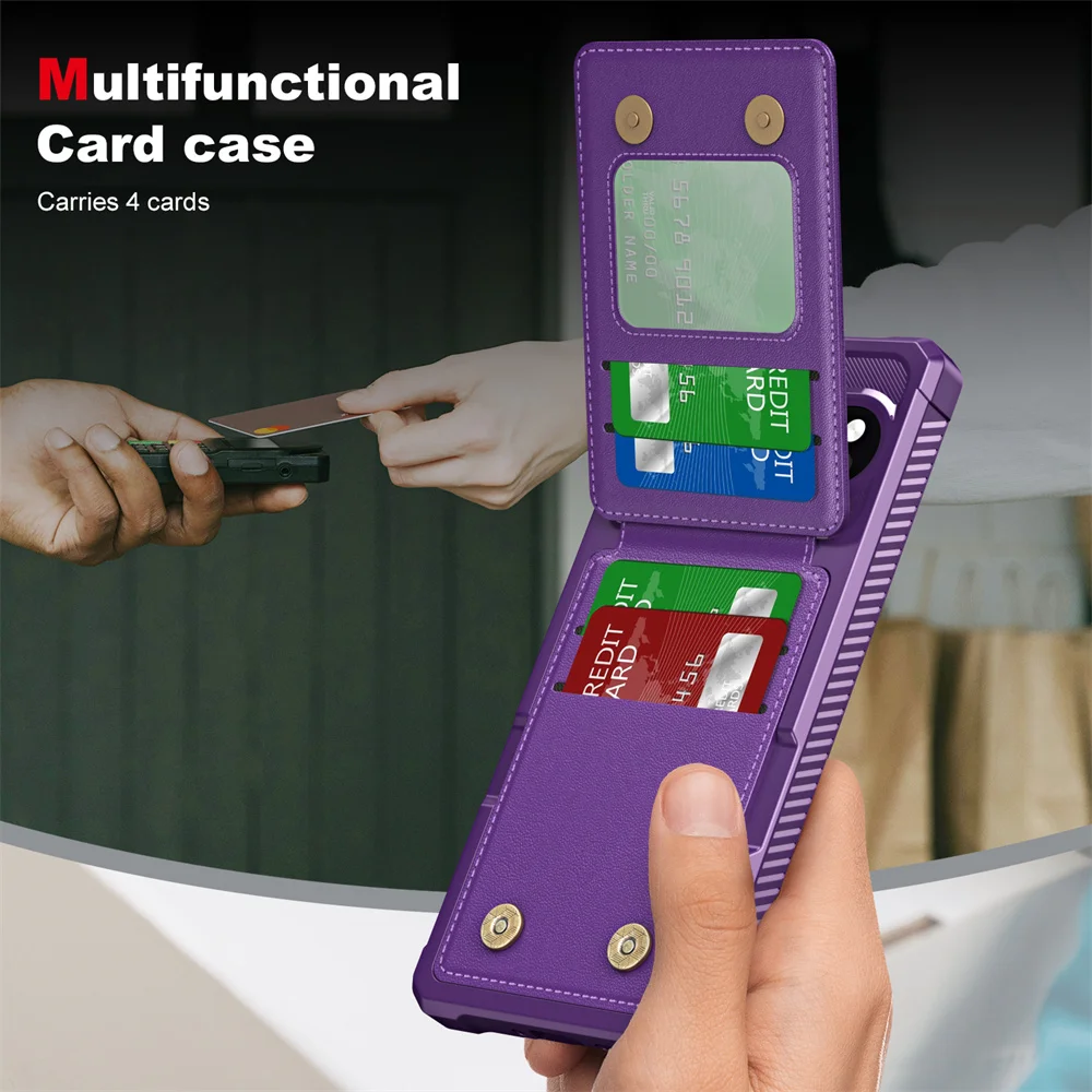 Elegant Leather Flip Wallet Case with Stand and Magnetic Closure