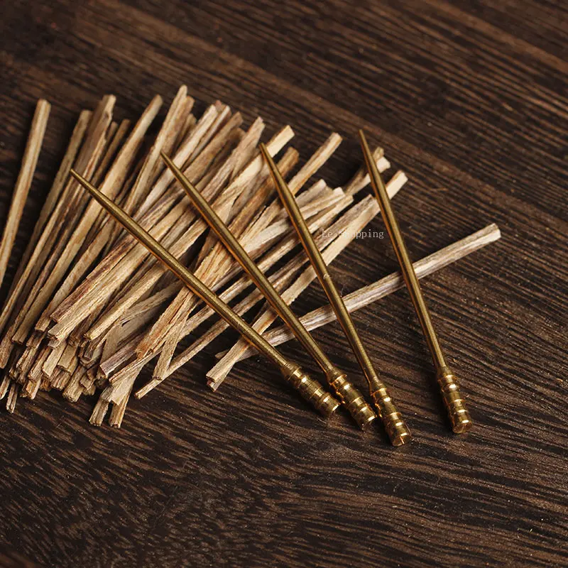 5cm Agarwood Strip Smoke Insert Copper Needle DIY Incense Way Air Fumigation Punch Needle Jack Fire Insulation Incense