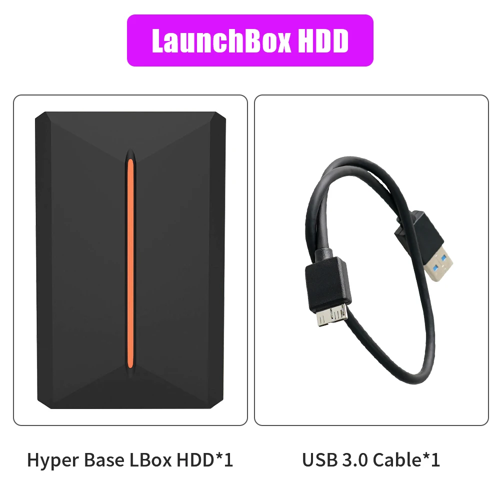 Launchbox 500G przenośna konsola do gier HDD Retro z 3760 + PC/3D gry na PS4/PS3/PS2/WiiU/Wii/N64/DC/PS1 dla Win PC/Laptop