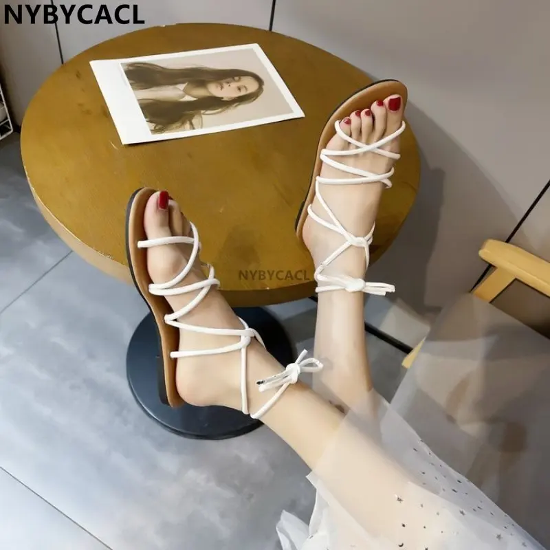 

Fashion Woman Gladiator Sandals Ladies Wedge Shoes Female Lace Up Platform Shoes Women Cross Straps Boots Thick Bottom Sandals