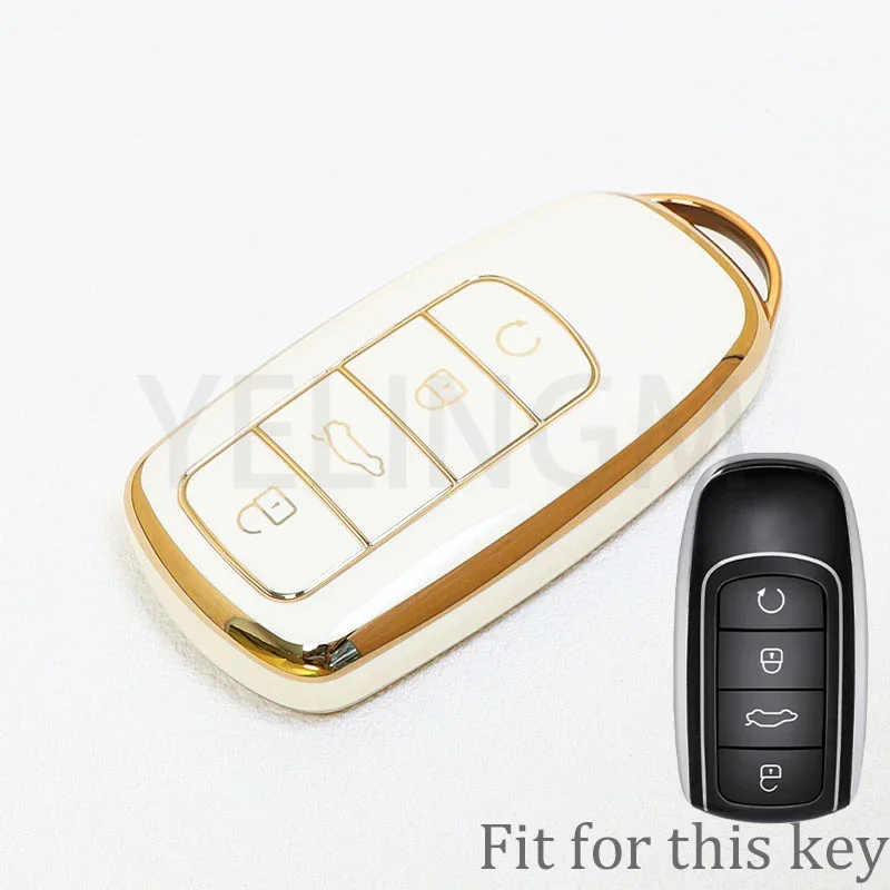 Premium 4-Button TPU Car Key Case Holder and Keychain Accessory