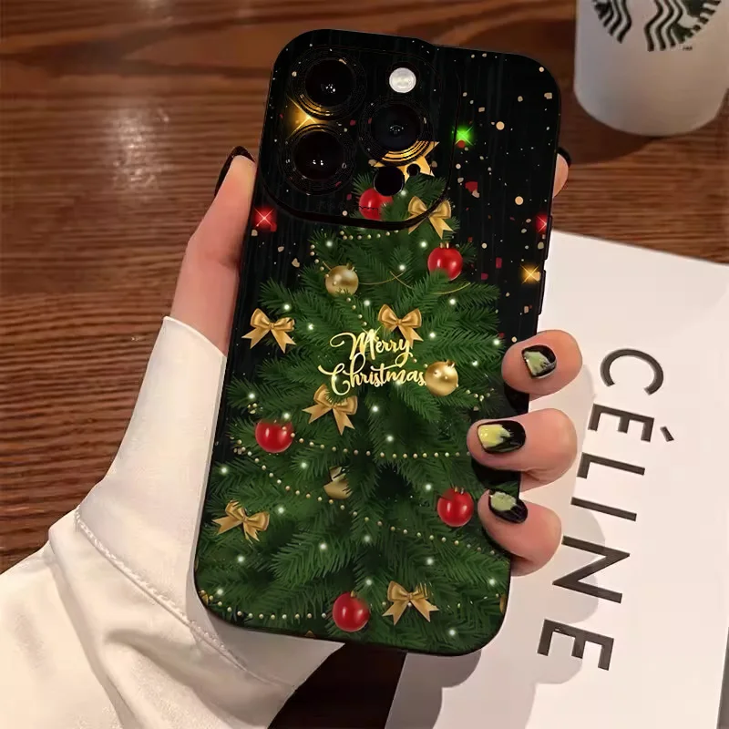 Festive Snowman Christmas Tree Pattern Phone Case Cover
