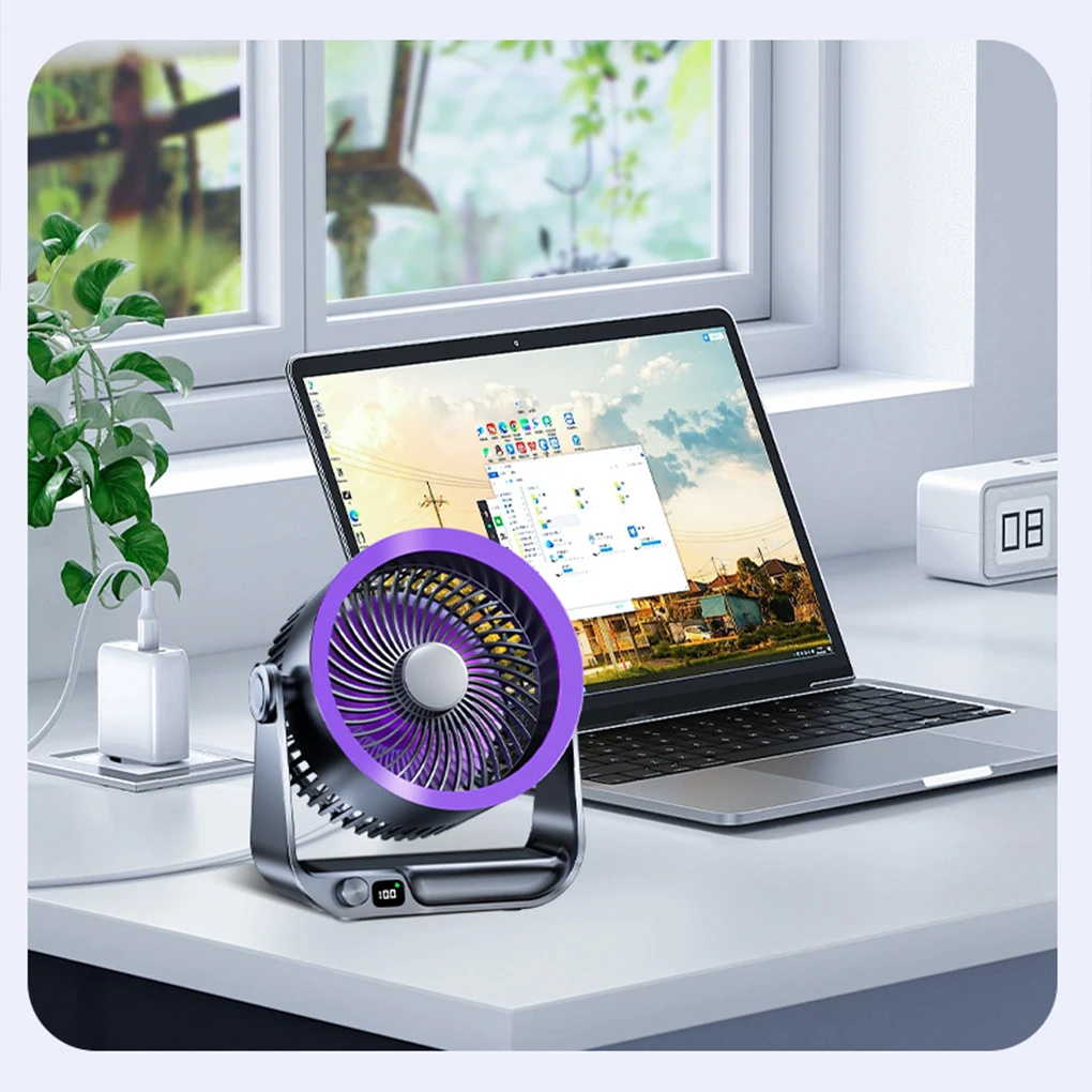 Wall Mounted Fan Portable USB Rechargeable Fan Adjustable 100 Level Desktop Fan Silent Charging Dormitory Office Air Circulation
