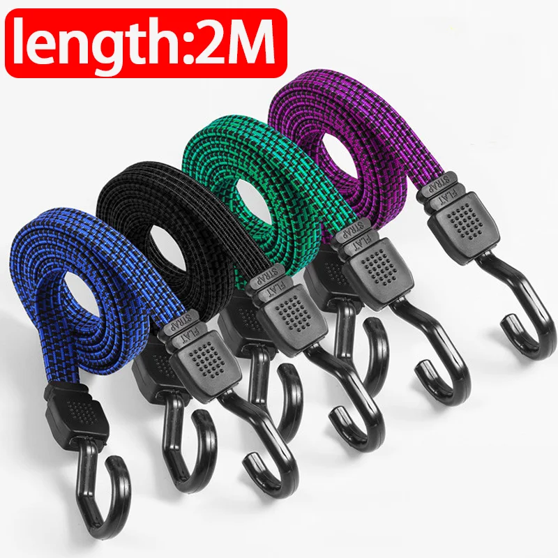 Bungee Cord Tension Rubber Bicycle Strap Set of 3 Tensioning Cord With Carabiner