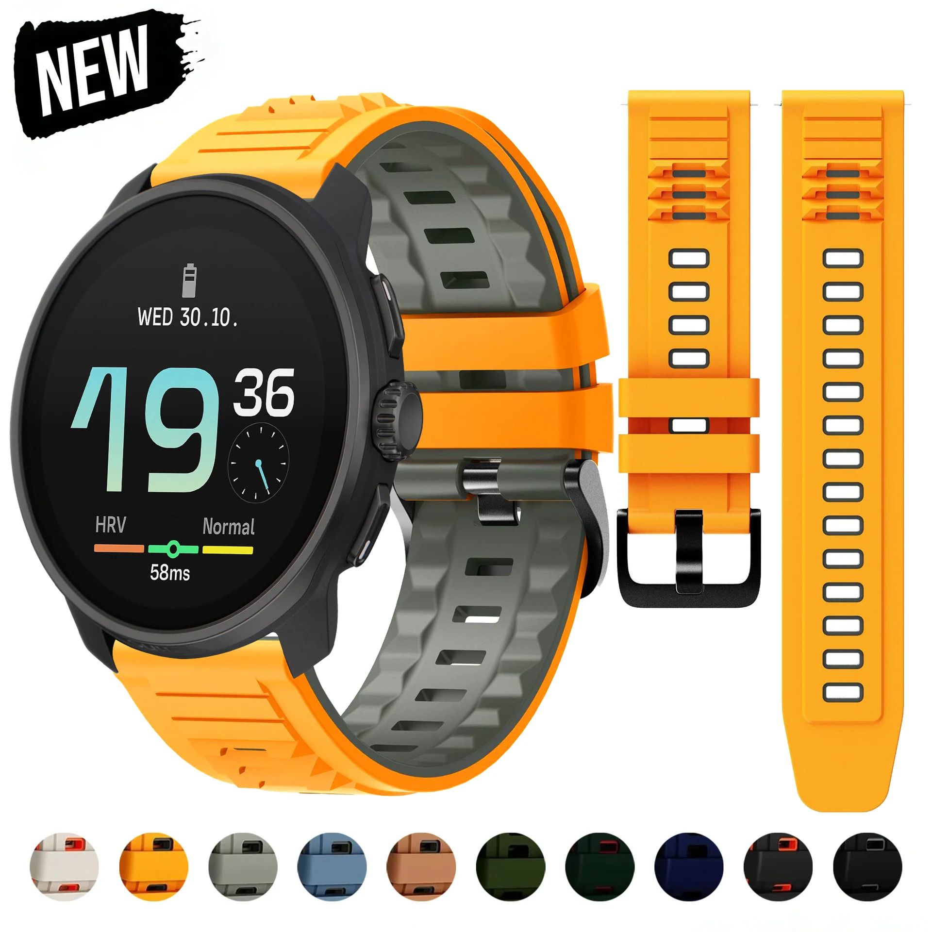 High-Performance 22mm Sport Silicone Watch Strap Replacement Bracelet