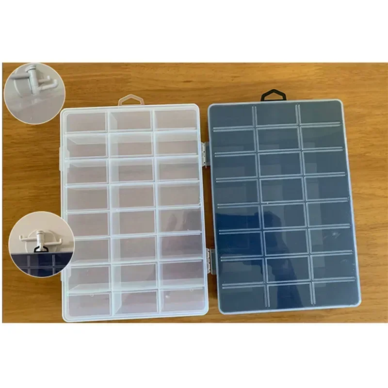 

Fixed 24 grid plastic storage box, transparent storage box, jewelry earring screw case display, interval organizer container