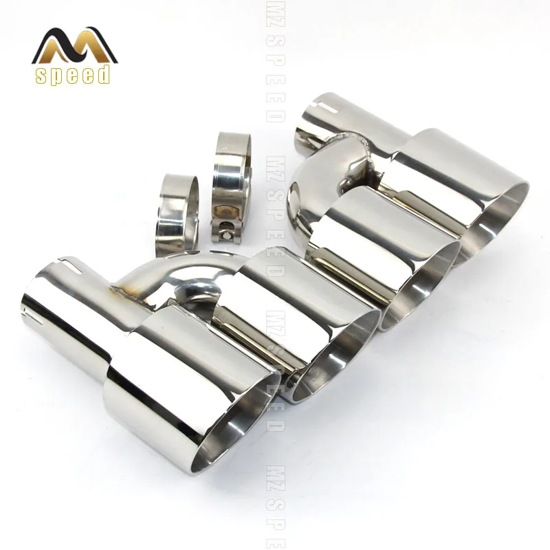 

Accessories stainless steel and bright face without marked h-type double outlet straight edge exhaust pipe tailpipe