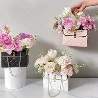 Sac à main créatif Portable, boîte d'emballage en papier de fleurs, fourre-tout pour Bouquet, cadeaux de fête d'anniversaire pour la saint-valentin, fête des mères 2