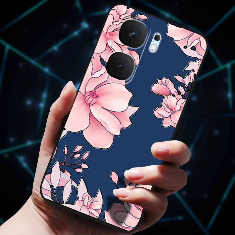 3D Flower Embossed Soft Silicone Phone Case - Stylish Back Cover Shell Bag