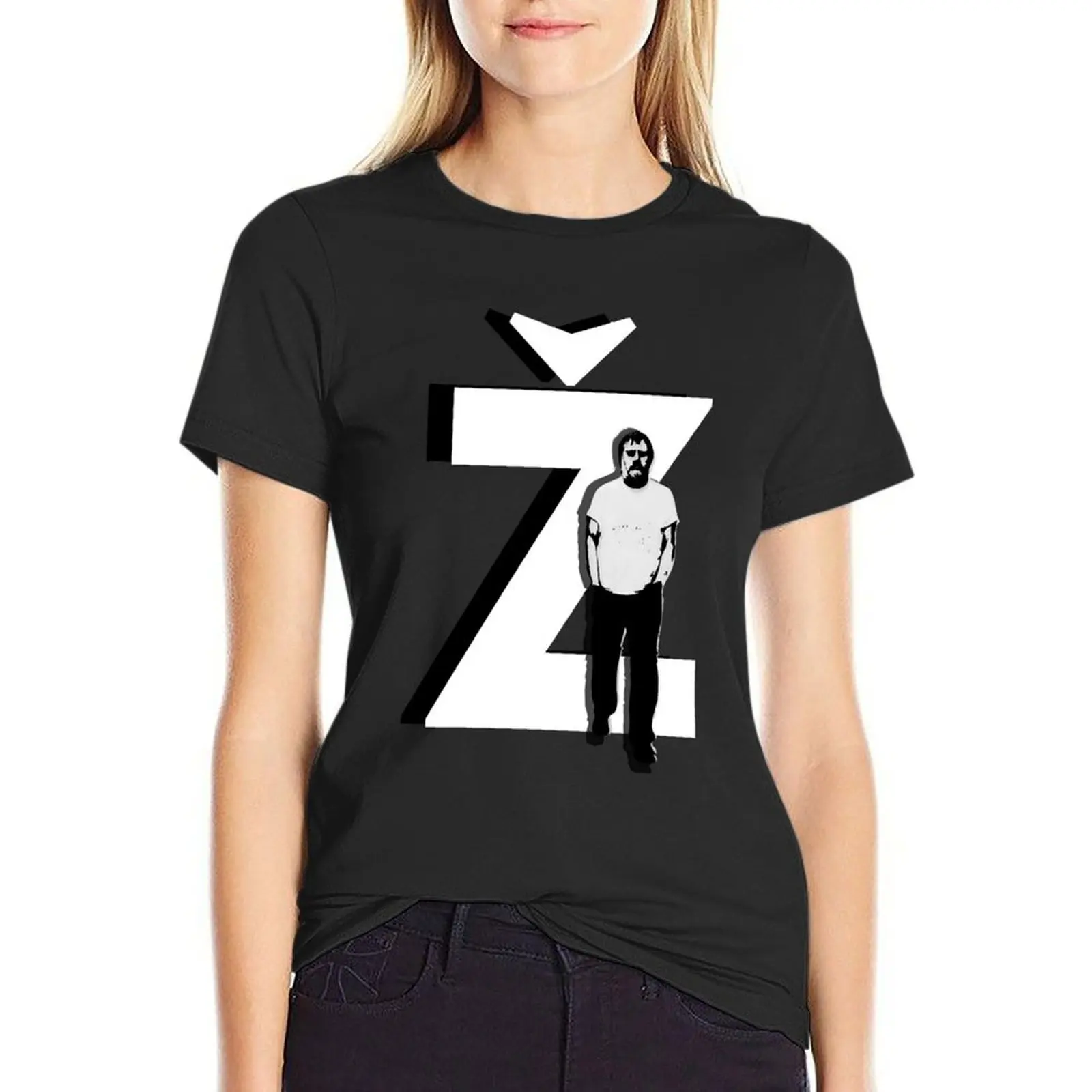 Friendship Meeting Philosopher Cultural Theorist Slavoj ?i?ek Zizek Philosopher Name Letter Print I T-Shirt blacks tshirts woman