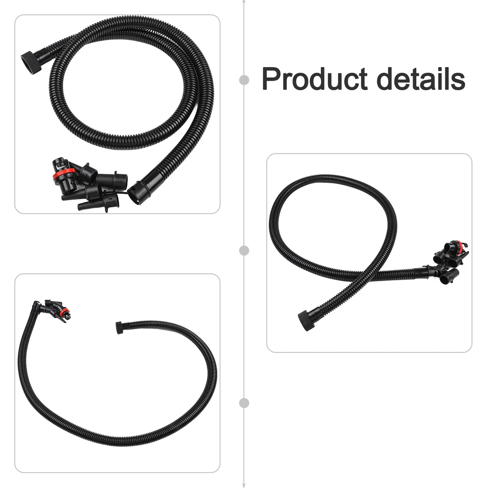 Schlauch für aufblasbare Produkte, Paddle-Board-Schlauch, aufblasbarer Luftpumpenschlauch, geeignet für aufblasbare Matratzen, 5 Düsen im Lieferumfang enthalten – Detail 1