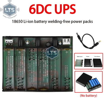 Alimentatore UPS a 6 batterie 18650 con uscita 5V 9V 12V, Power Bank Fai-da-te per Router Domestico, Cellulari, Tablet, Modem