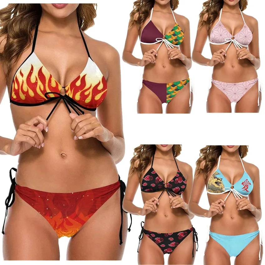 

Anime My Hero Academia Demon Slayer Ninja Red Cloud Cosplay Sexy Bikini Beach Swimsuit Role-Play Costumes Summer Girl Swimsuit