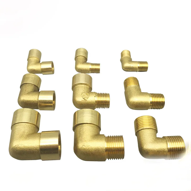 1/8" 1/4" 3/8" BSP Female Male 90 Degree Elbow Angle Brass Coupling Coupler Connector Water Gas Oil
