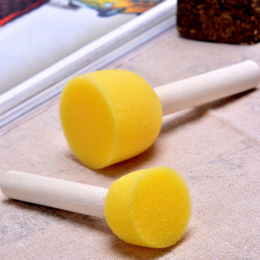 40Pcs 어린이 낙서 스폰지 페인팅 브러쉬 세트 공예 DIY 페인팅 도구를위한 라운드 스티플러 어린이 미술 용품