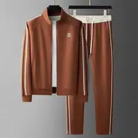 Combinaison de sport décontractée à col montant pour hommes, vêtements de sport tendance avec haut à manches longues et pantalon à jambes droites, nouvelle collection automne 5