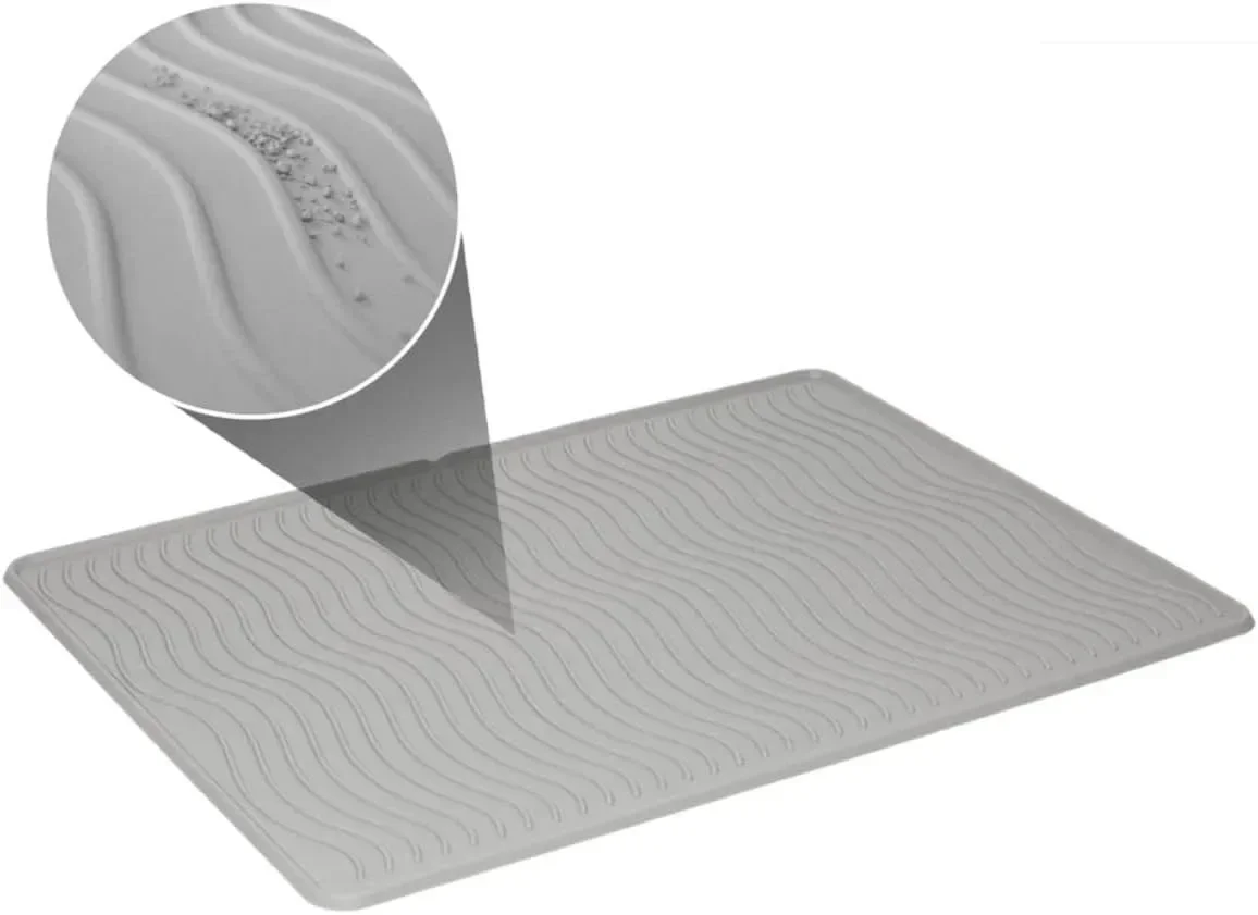 

Водонепроницаемый коврик ToughGrip для кошачьего туалета с внутренними каналами и приподнятой внешней губой | XL | Высококачественный силикон