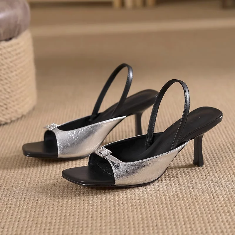 

New Fashion Open Summer Shoes Elegant Rhienstone High Heel Sexy Sandals 2024 Vintage Design Women Shoes Dress Shoes Ladies Shoes
