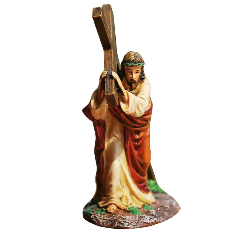 Hand Painted Jesus Figure Resin Decorative Statue
